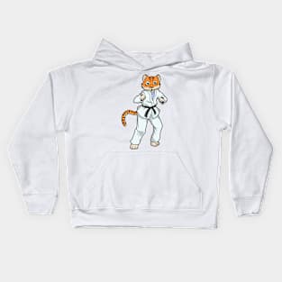 Comic tiger does judo Kids Hoodie